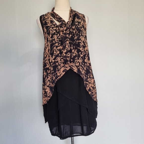 Zimmerman Black & Brown Pop Art Print Sheath Dress Size 2 - Picture 2 of 9